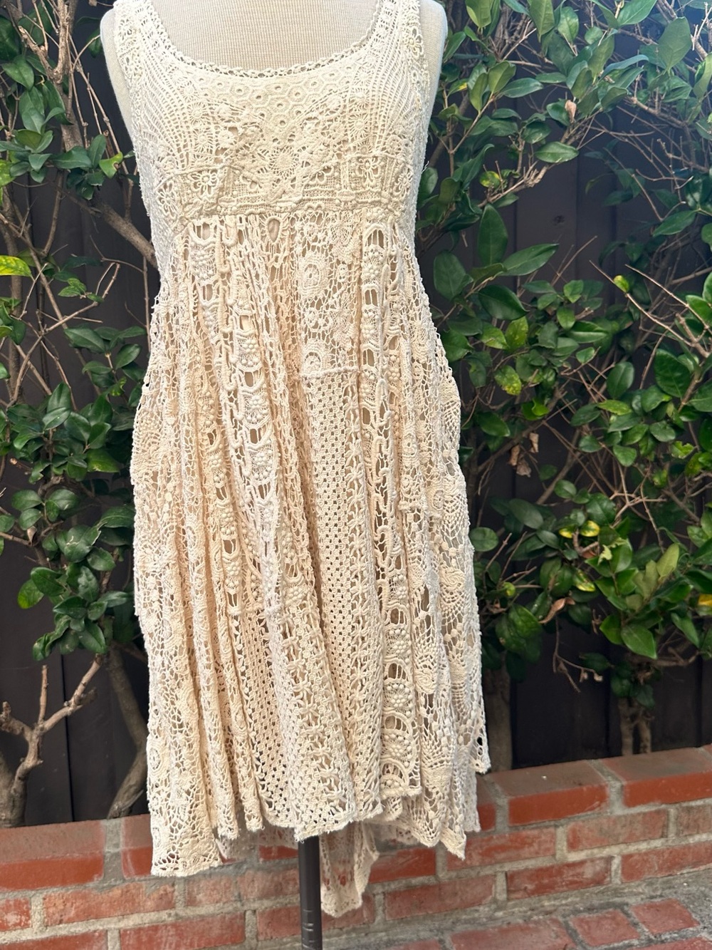 Free People Beige Crochet High-Low Dress - Picture 13 of 16